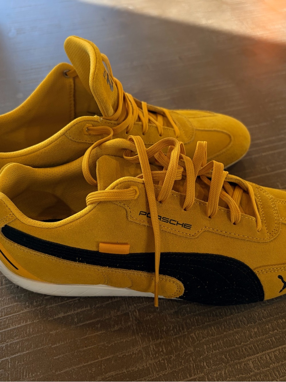 Puma Porsche Legacy Driving Shoes Racing Yellow Suede Men’s US 9.5 - Picture 2 of 14